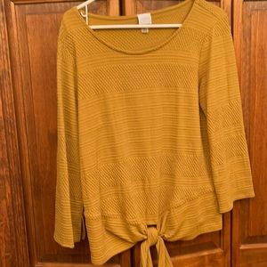 Large gold Cupid tie waist top